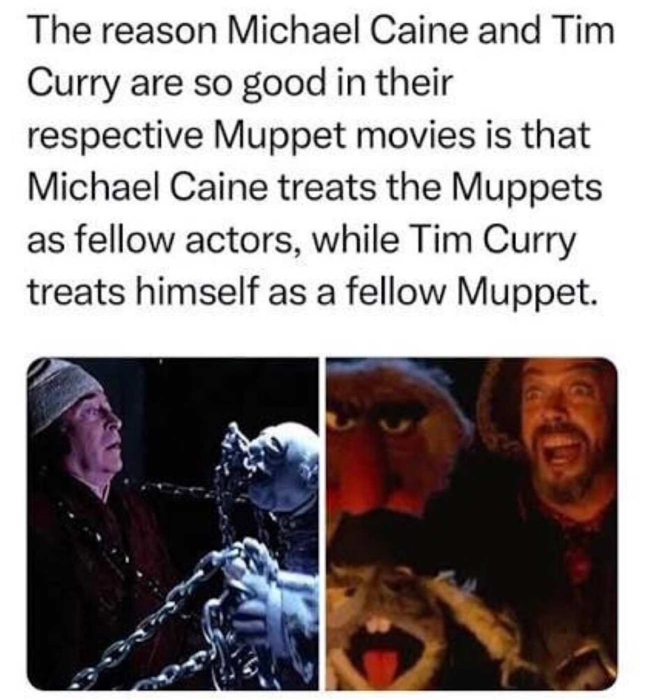 Michael Caine and Tim Curry