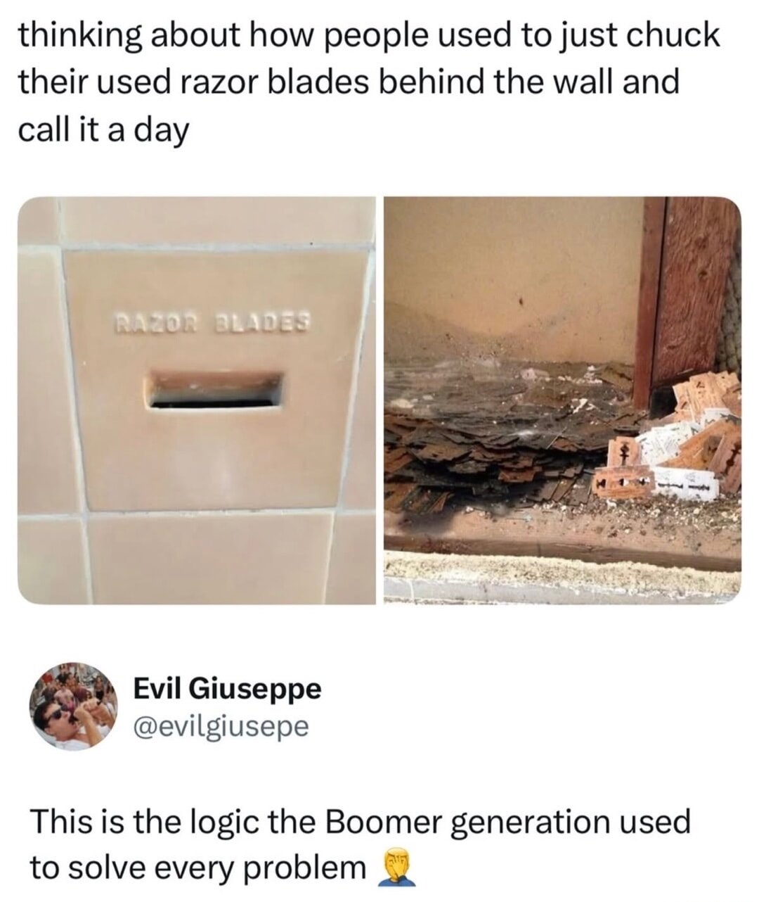 This the logic the Boomer generation used to solve every problem.