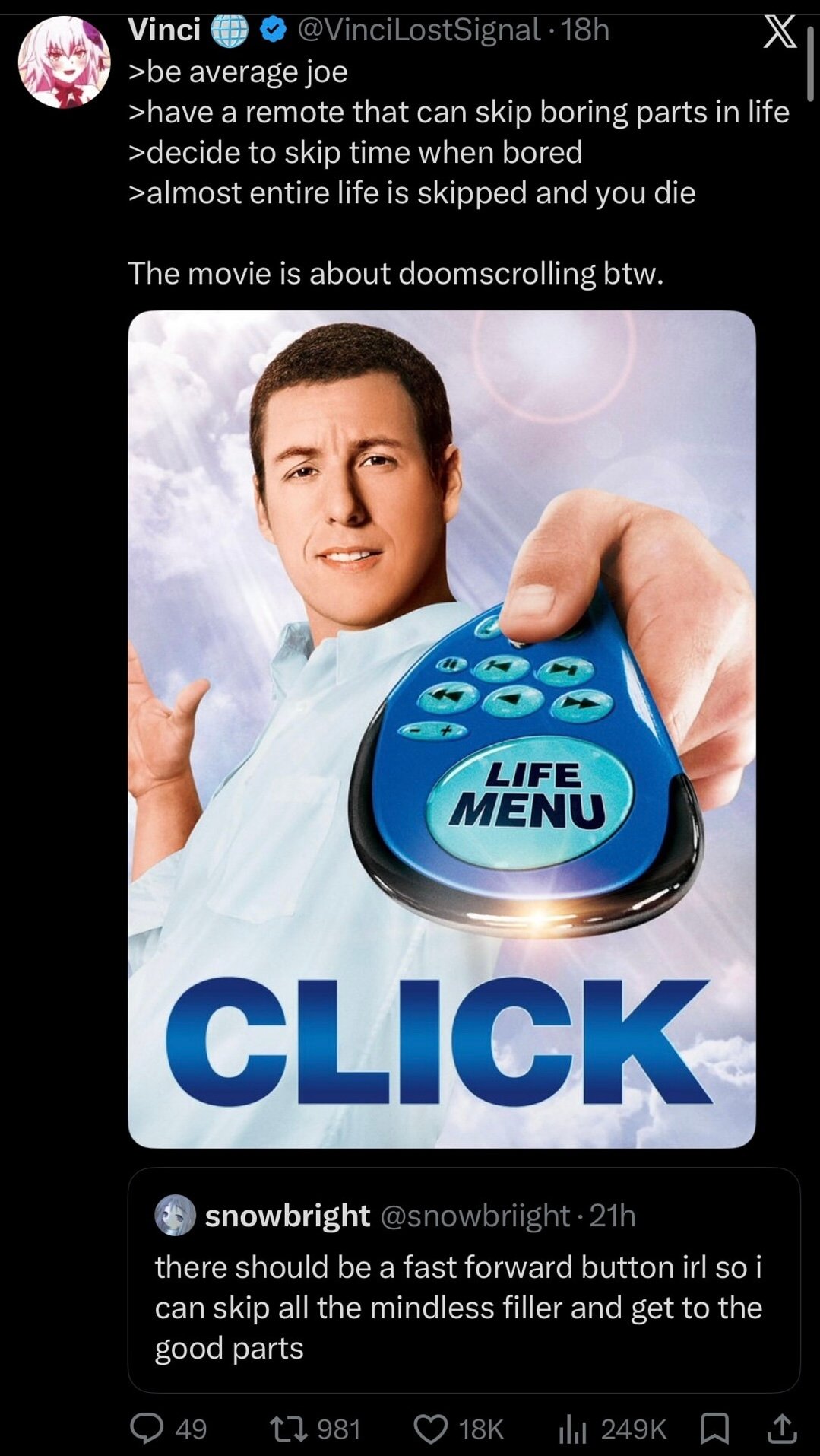 Life menu