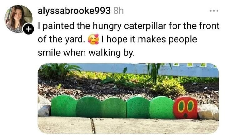 I painted the hungry caterpillar for the front of the yard.